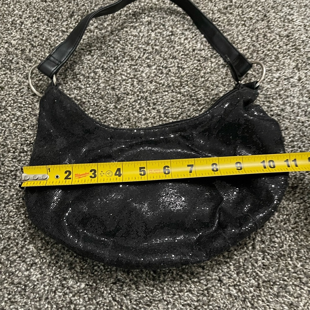 New Black Sequin Shoulder Purse Bag - Picture 9 of 10